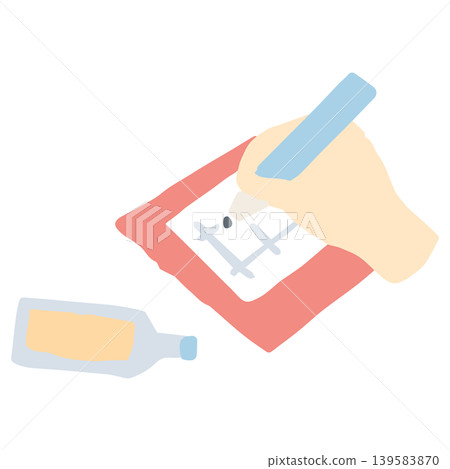 Temperature measurement and recording illustration, thermometer, pool card, check, flat. Temperature measurement and recording illustration, thermometer, pool card, check, flat. 139583870