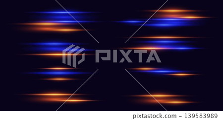 Abstract background with dynamic horizontal light effects creating a futuristic visual 139583989