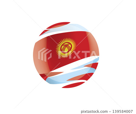 The Kyrgyzstan flag in an abstract sphere The Kyrgyzstan flag in an abstract sphere 139584007