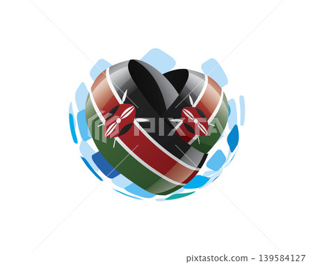 Patriotic heart wrapped in Kenyan flag illustration Patriotic heart wrapped in Kenyan flag illustration 139584127