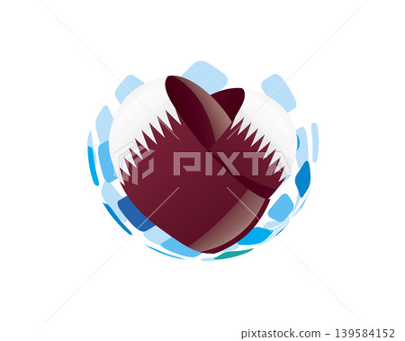 Patriotic heart wrapped in Qatar flag illustration Patriotic heart wrapped in Qatar flag illustration 139584152