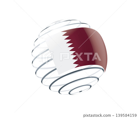 Qatar flag on an abstract globe 139584159