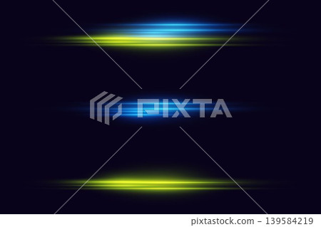 Speed light effect abstract backdrop creating horizontal neon lines on dark background Speed light effect abstract backdrop creating horizontal neon lines on dark background 139584219