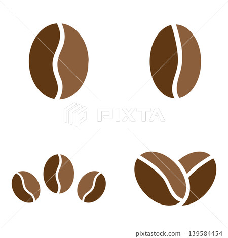 Coffee icon black bean logo Coffee icon black bean logo 139584454