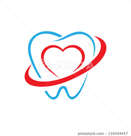 Dental heart tooth logo vector Dental heart tooth logo vector 139584457