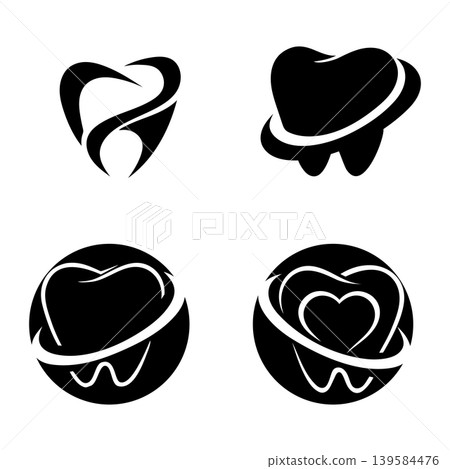 Tooth logo flat healthcare icon Tooth logo flat healthcare icon 139584476