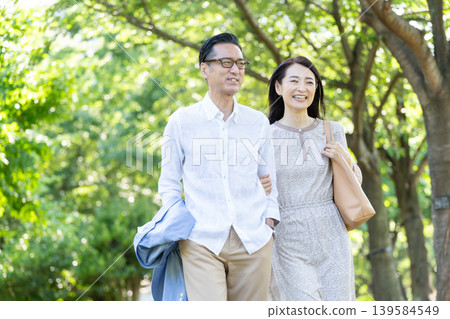 Senior couple walking Senior couple walking 139584549