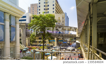Bangkok, Ratchadamri Road to Rama I Road intersection, BTS elevated bridge, Bangkok, Thailand Bangkok, Ratchadamri Road to Rama I Road intersection, BTS elevated bridge, Bangkok, Thailand 139584604