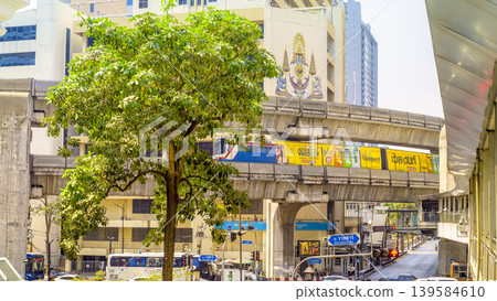 Bangkok, Ratchadamri Road to Rama I Road intersection, BTS elevated bridge, Bangkok, Thailand Bangkok, Ratchadamri Road to Rama I Road intersection, BTS elevated bridge, Bangkok, Thailand 139584610