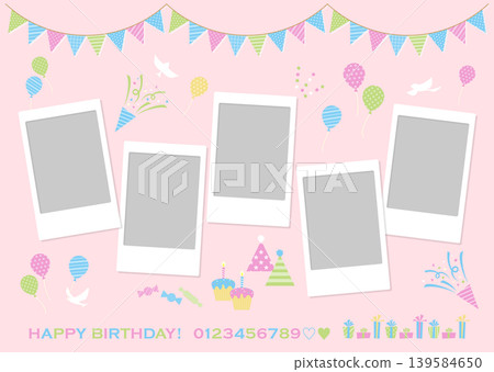 可愛的拍立得相框，適合生日派對 139584650