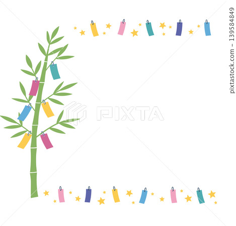 Tanabata banner, monochrome illustration, Tanabata material, background, Orihime and Hikoboshi, Milky Way Tanabata banner, monochrome illustration, Tanabata material, background, Orihime and Hikoboshi, Milky Way 139584849