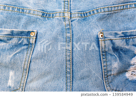 Custom Jeans with Patchwork and Ripped Details Custom Jeans with Patchwork and Ripped Details 139584949