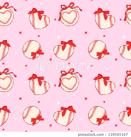 Coquette Baseball Seamless Pattern Red Ribbon Bow Heart Stitched Ball Preppy Whimsical Hand Drawn Retro Festive Sport Wallpaper Coquette Baseball Seamless Pattern Red Ribbon Bow Heart Stitched Ball Preppy Whimsical Hand Drawn Retro Festive Sport Wallpaper 139585107
