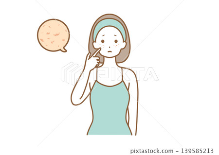 女性患有斑點 女性患有斑點 139585213