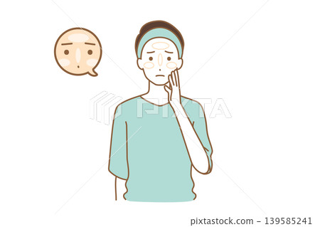 受油性肌膚困擾的男性 受油性肌膚困擾的男性 139585241