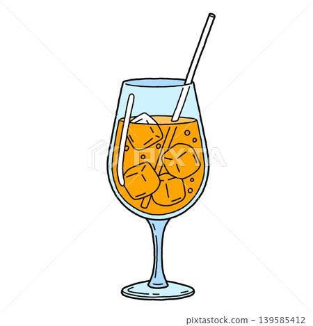 手繪風格的橙汁汽水插圖 手繪風格的橙汁汽水插圖 139585412