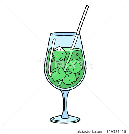 A nostalgic illustration of melon soda A nostalgic illustration of melon soda 139585416