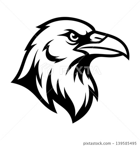 Black Lines Raven Bird Illustration Character Vector Logo Template Black Lines Raven Bird Illustration Character Vector Logo Template 139585495