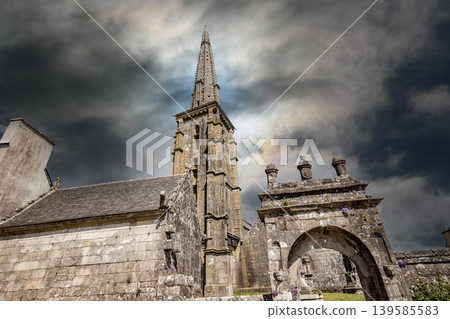 Parish close church of Commana, finistere, brittany, france Parish close church of Commana, finistere, brittany, france 139585583