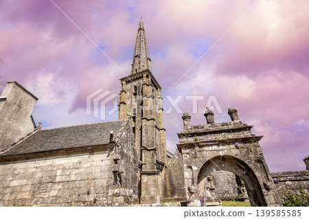 Parish close church of Commana, finistere, brittany, france Parish close church of Commana, finistere, brittany, france 139585585