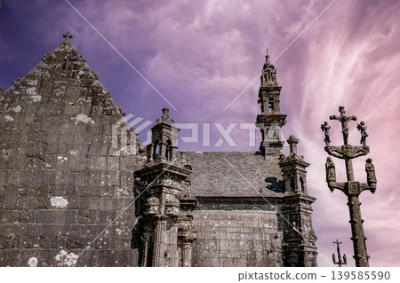 Parish close church of Commana, finistere, brittany, france Parish close church of Commana, finistere, brittany, france 139585590