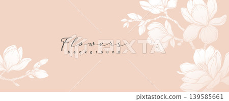 Luxury magnolia floral background vector Luxury magnolia floral background vector 139585661