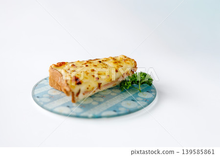 Croque monsieur, Cheese toast (white background) 139585861