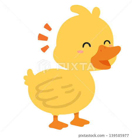 Cute Yellow Duckling Talking With Cheerful Expression Cute Yellow Duckling Talking With Cheerful Expression 139585977