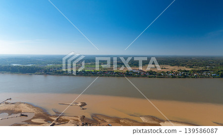 Scenic Contrast of Sediment and Clear Water in the Mekong Scenic Contrast of Sediment and Clear Water in the Mekong 139586087