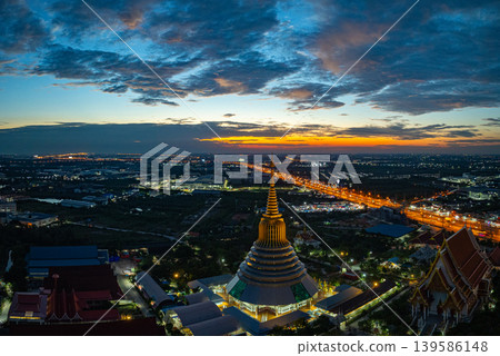 Aerial View of Wat Ketmadi Sriwararam Thai Temple Complex Aerial View of Wat Ketmadi Sriwararam Thai Temple Complex 139586148