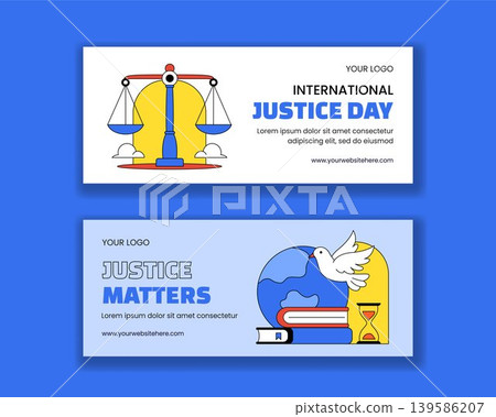 International Justice Day Social Media Banner Flat Cartoon Hand Drawn Illustration 139586207
