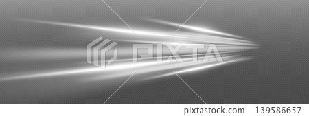 White light streaks creating dynamic motion effect on transparent background White light streaks creating dynamic motion effect on transparent background 139586657