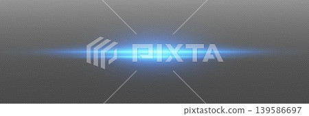 Blue light effect showing optical flare or laser beam moving across Blue light effect showing optical flare or laser beam moving across 139586697