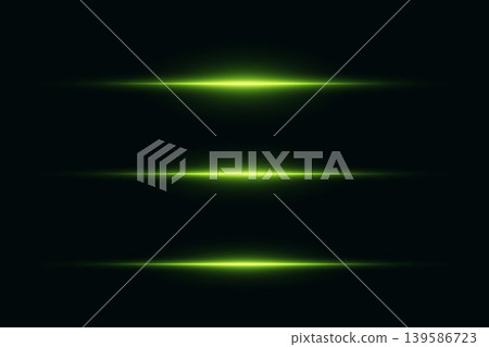 Glowing green light lines on black background creating futuristic abstract effect Glowing green light lines on black background creating futuristic abstract effect 139586723