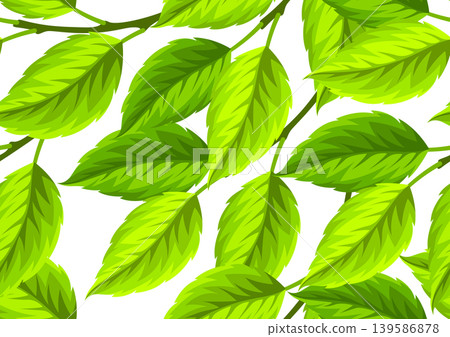 Seamless pattern with leaves. Spring or summer stylized foliage. 139586878
