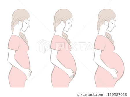 Pregnant women: early, middle, and late stages 139587038