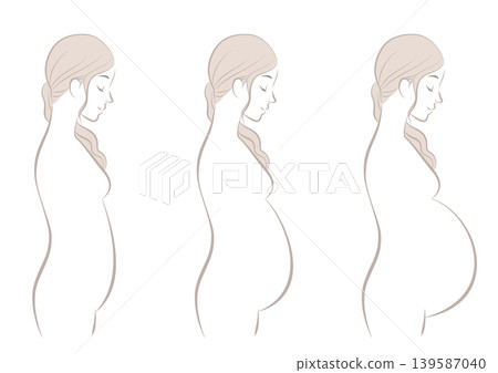 Pregnant women: early, middle, and late stages 139587040