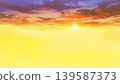 夕陽將雲朵染成了橘色 139587373