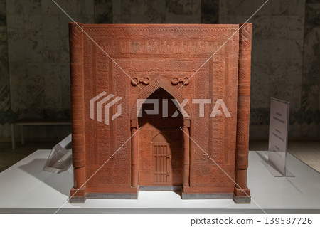 National Historical Museum Bishkek exhibit of ornate terracotta architectural model National Historical Museum Bishkek exhibit of ornate terracotta architectural model 139587726
