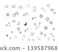 手繪星星和閃光圖示集 139587968