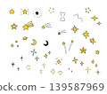 手繪星星和閃光圖示集 139587969