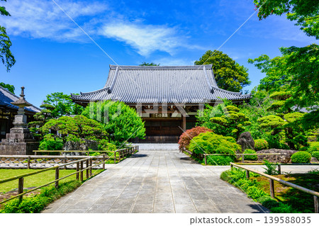 Kansenji Temple, Suginami Ward, Tokyo. Main Hall. Founded by Imagawa Ujizane. Soto Zen sect. Historic Site of Tokyo. Kansenji Temple, Suginami Ward, Tokyo. Main Hall. Founded by Imagawa Ujizane. Soto Zen sect. Historic Site of Tokyo. 139588035