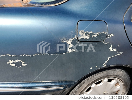 Old Car with Peeling Paint and Body Damage Old Car with Peeling Paint and Body Damage 139588105