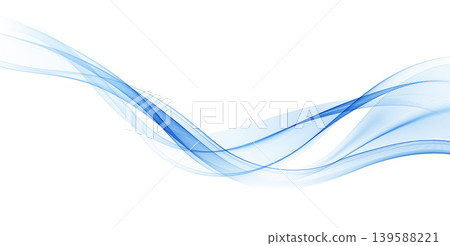 Abstract Background, Transparent Waved Lines. Soft Blue Smoke Wave BG. Colorful Gradient Flowing Wavy Lines. Vector illustration. 139588221