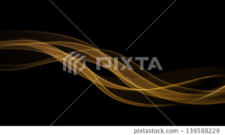 Vector Abstract Shiny Glowing Gold Color Wave. Transparent Golden Wavy Lines. Elegant Luxury background. Black BG Vector Abstract Shiny Glowing Gold Color Wave. Transparent Golden Wavy Lines. Elegant Luxury background. Black BG 139588229