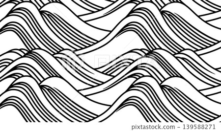 Cutout material of the traditional "Korin Great Wave" pattern from the Edo period. 139588271
