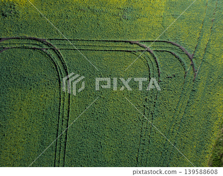 Aerial view of agricultural fields showcasing a patchwork of brown and green textures. The vibrant contrast and patterns highlight crop diversity and farming practices. Aerial view of agricultural fields showcasing a patchwork of brown and green textures. The vibrant contrast and patterns highlight crop diversity and farming practices. 139588608