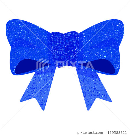 Blue bow glitter shape, vintage ribbon knot shiny shimmer texture, romantic grainy vector holiday sparkling decoration Blue bow glitter shape, vintage ribbon knot shiny shimmer texture, romantic grainy vector holiday sparkling decoration 139588821