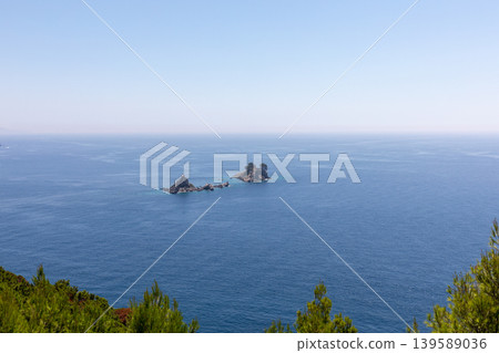 Adriatic Sea panorama viewed from Montenegro coast Adriatic Sea panorama viewed from Montenegro coast 139589036
