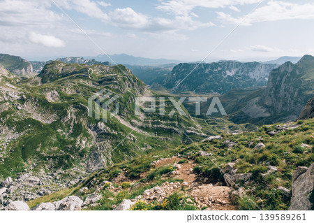 Bobotov Kuk mountain landscape and hiking trail in Durmitor National Park 139589261